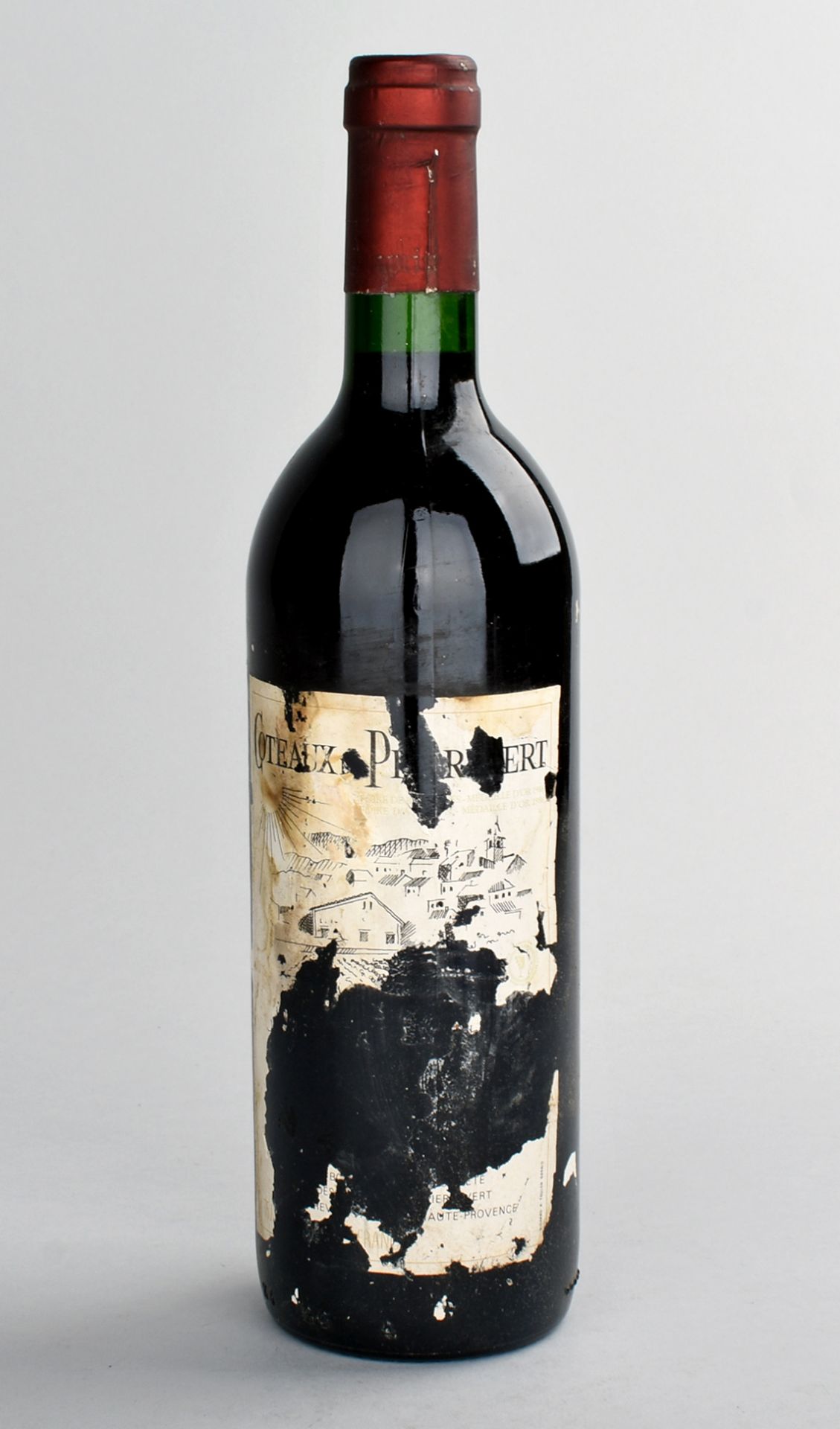 Flasche Rotwein Coteaux de Pierrevert, Frankreich, ungeöffnet, stärkere Altersspuren - Bild 2 aus 2