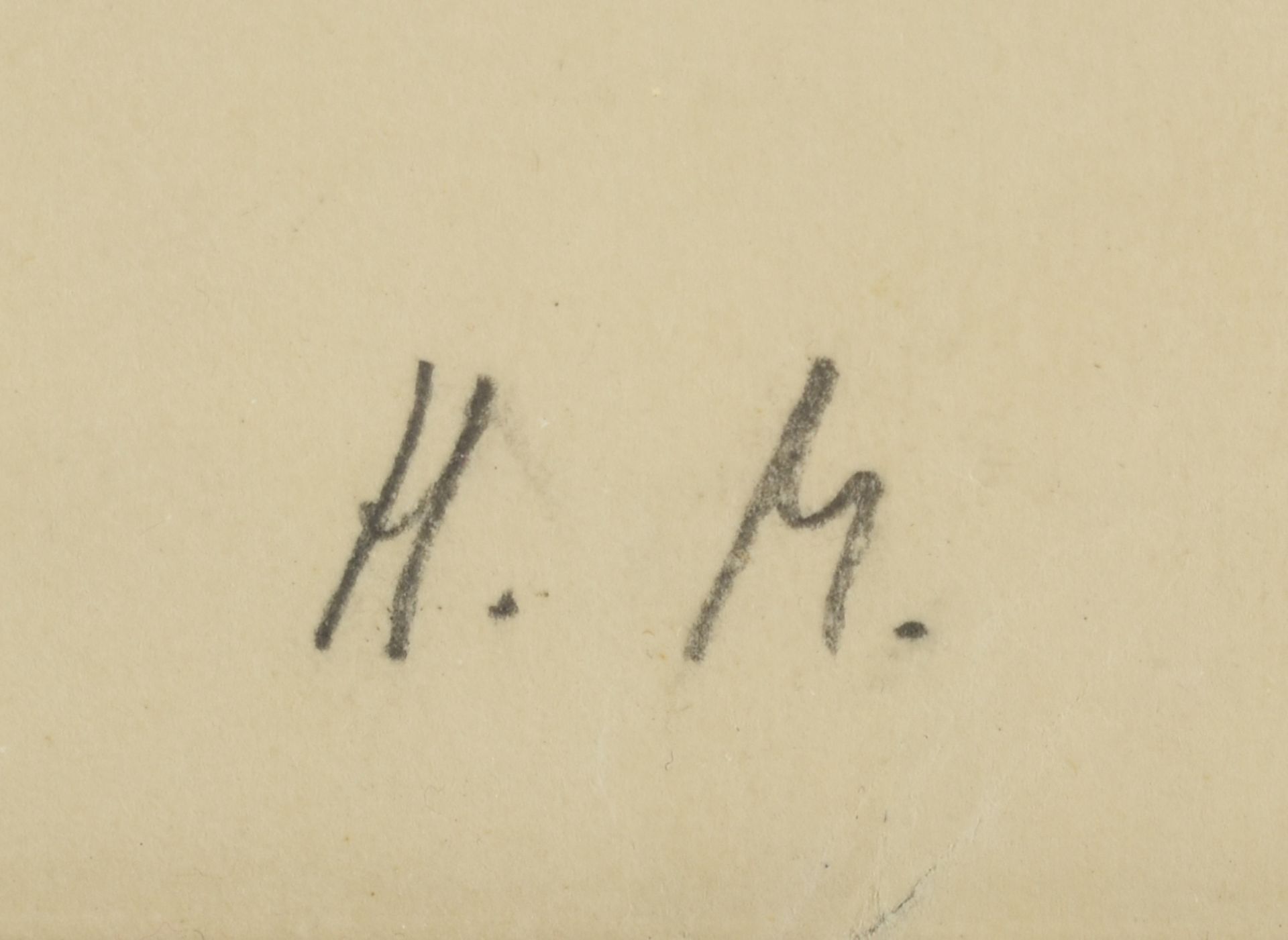 Monogrammiert Kohlezeichnung, Aktstudie, unten in Blei monogrammiert "H. M.", Blatt mit Knick- und - Bild 4 aus 4
