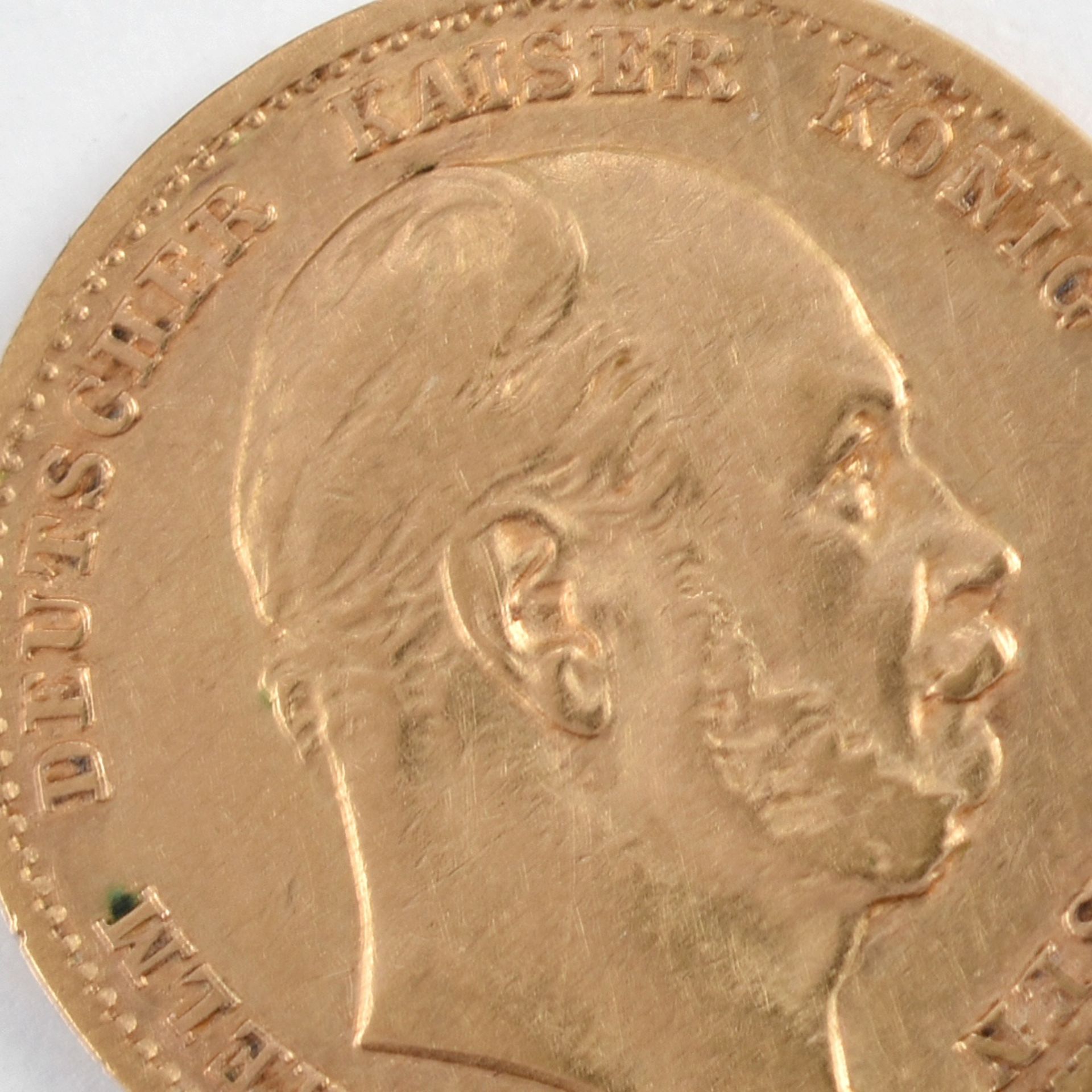 Goldmünze Kaiserreich - Preußen 1872 10 Mark in Gold, 900/1000, 3,98 g, D ca. 19,5 mm, av. Wilhelm