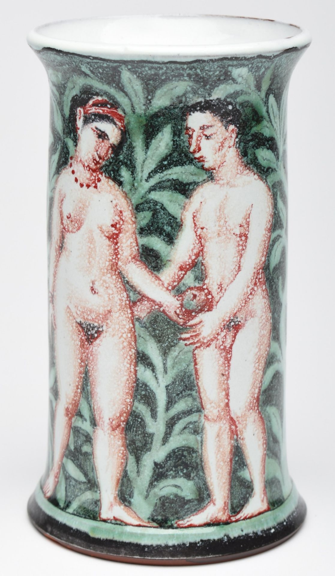 Hilpert-Artes, Sigrid (1953 Melkes/Thür. - lebt u. arbeitet in Dresden) Vase, Fayence, rotbrauner - Bild 2 aus 2