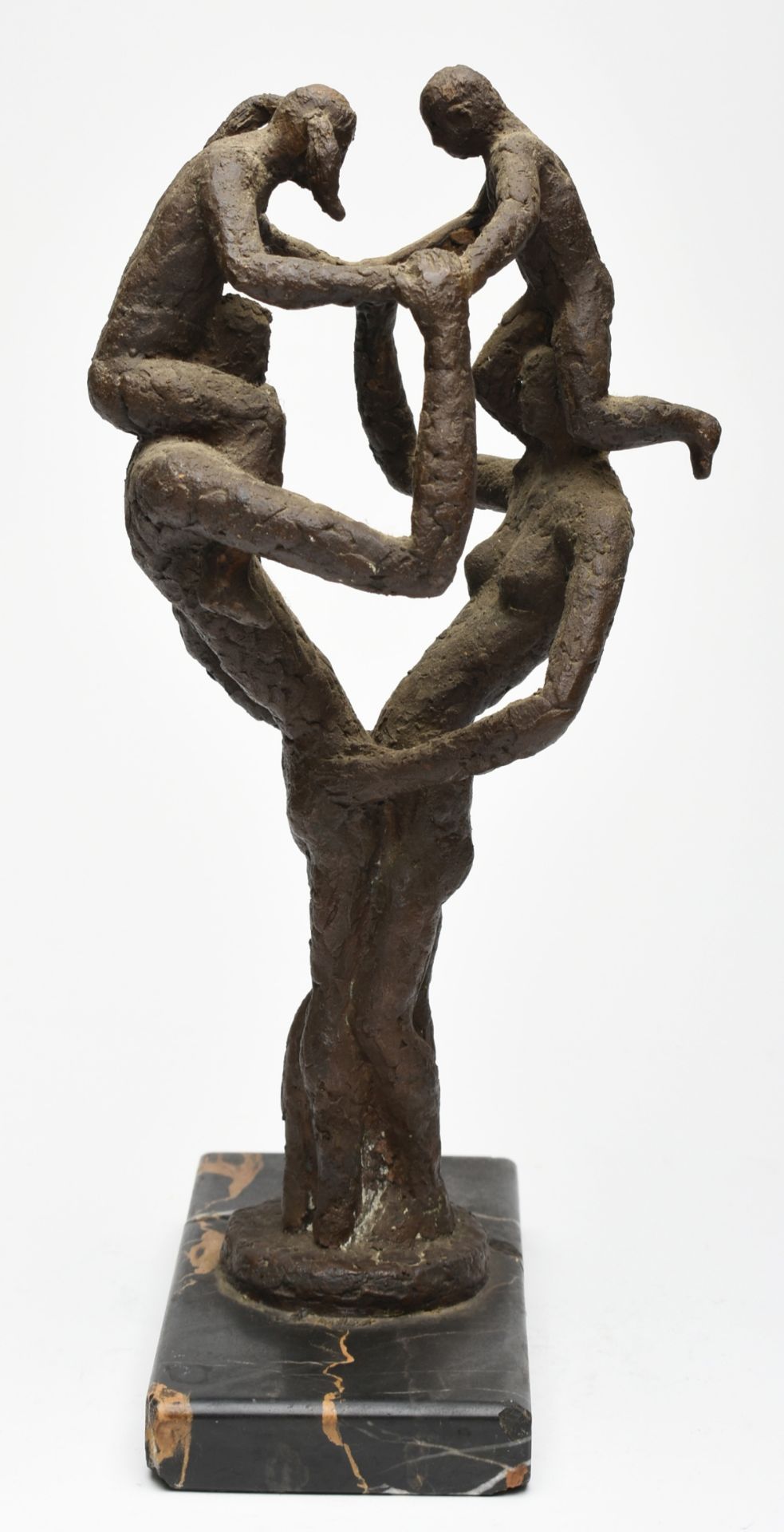 Habort, Jo (1951 Oschersleben - ) Bronze, dunkelbraun patiniert, Mann und Frau mit Junge und Mädchen - Bild 3 aus 4