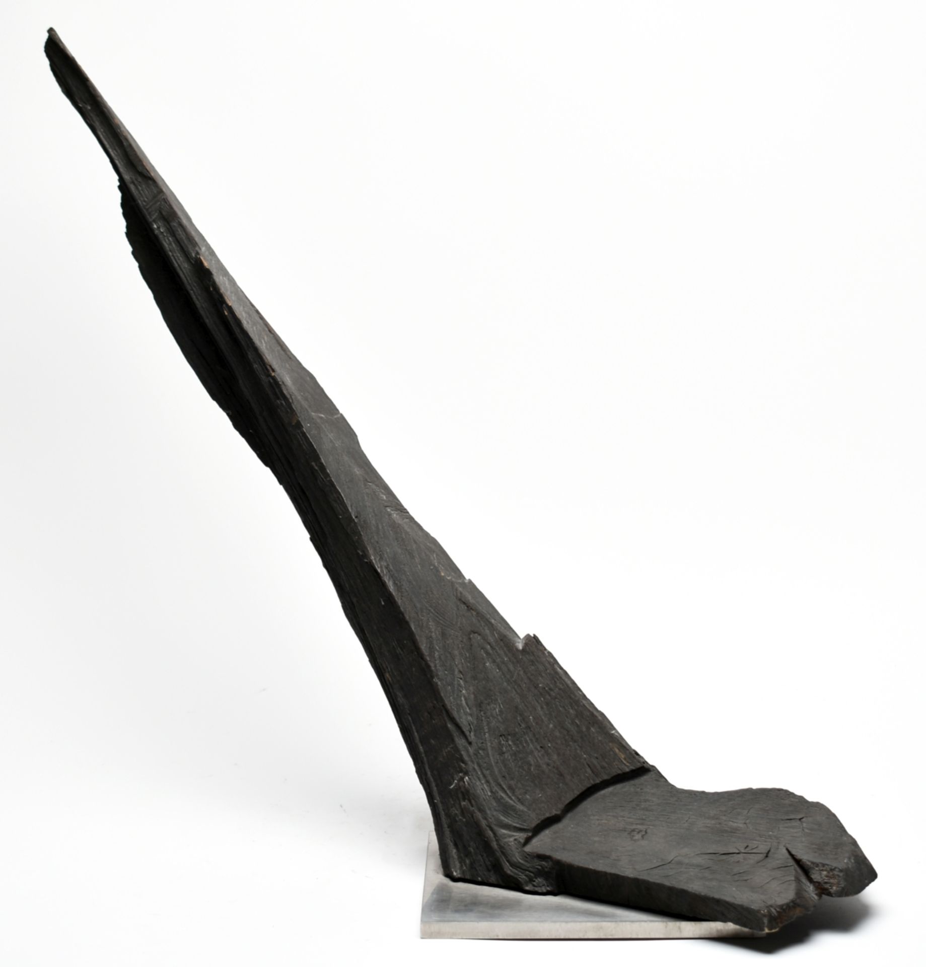 Brockhage, Hans (1925 Schwarzenberg - 2009 ebd.) Skulptur, Eichenholz, "Aus dem Lot", mit - Bild 4 aus 4