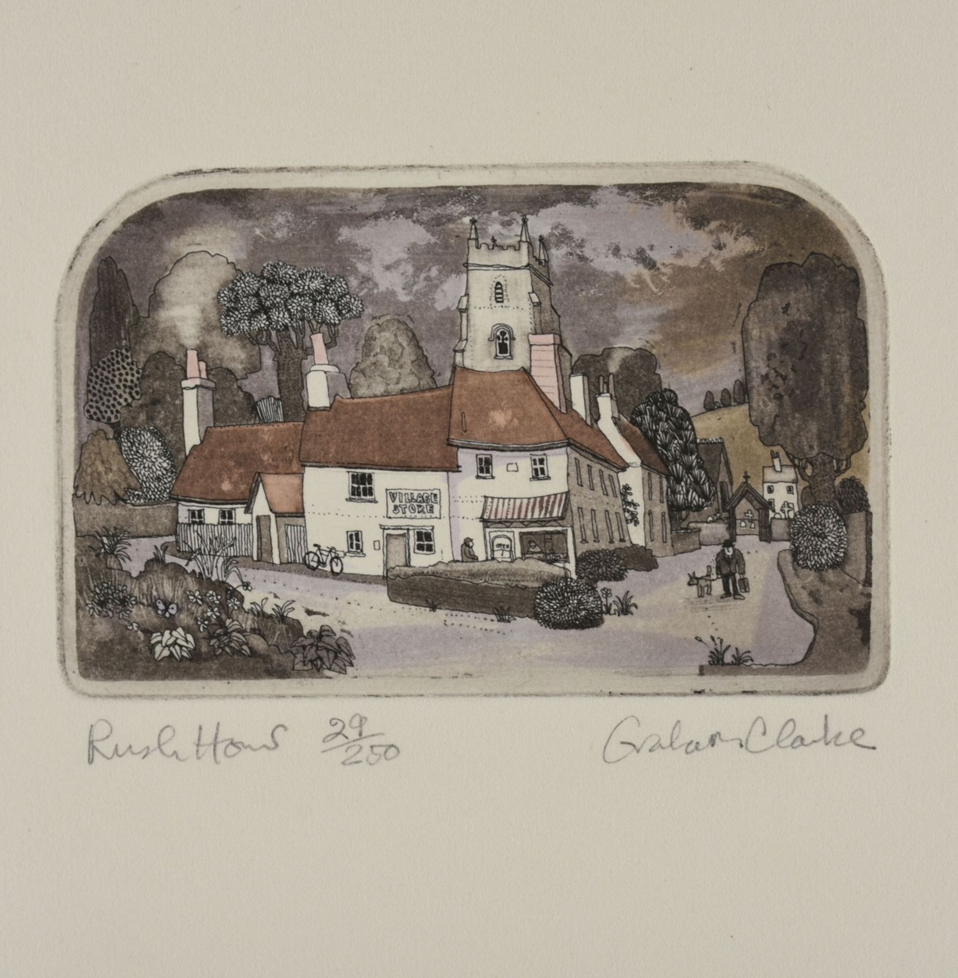 Clarke, Graham (1941 England - ) 2 Farbradierungen, "Rush Hour" und "Flora Bunchy", 2 x Ansichten - Bild 5 aus 6