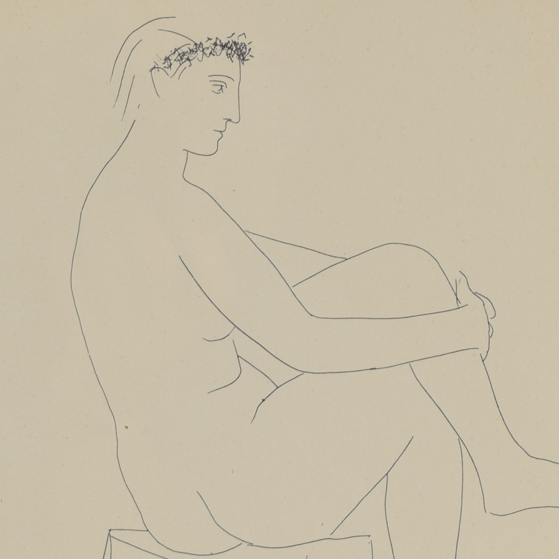 Picasso, Pablo (nach) Lithografie, weiblicher Akt, Suite Vollard, unten von fremder Hand bezeichnet,