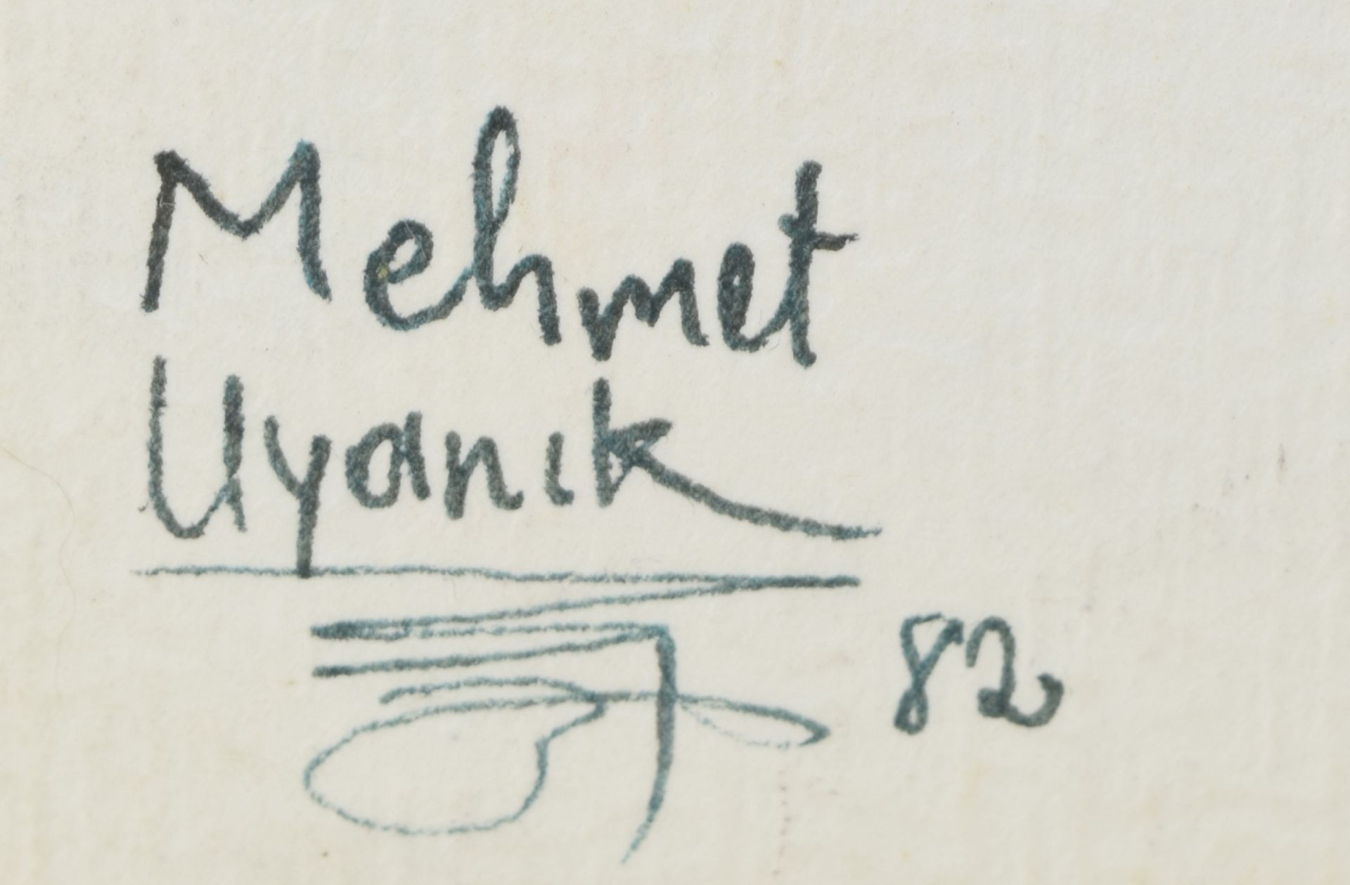 Uyanik, Mehmet (1946 Konya - tätig in Bergkamen) Pastellzeichnung, abstrakte Figurendarstellung, - Image 3 of 3