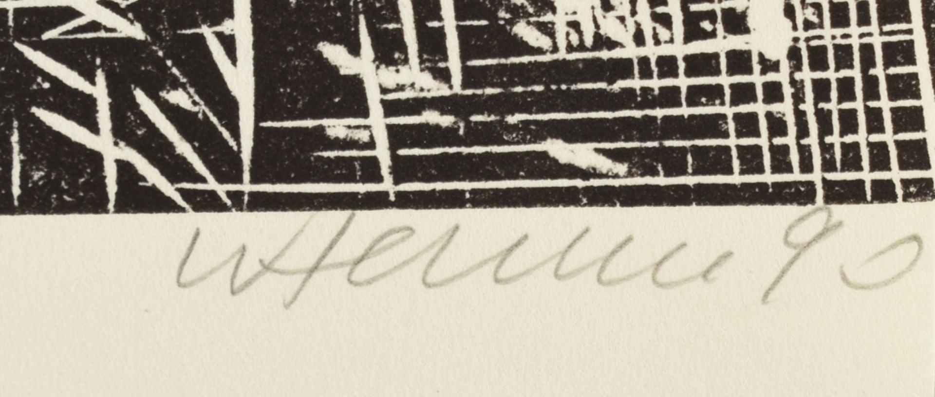 Henne, Wolfgang (1949 Leipzig - tätig ebd.) Holzschnitt, Paar, unten in Blei signiert, datiert (19) - Bild 3 aus 3