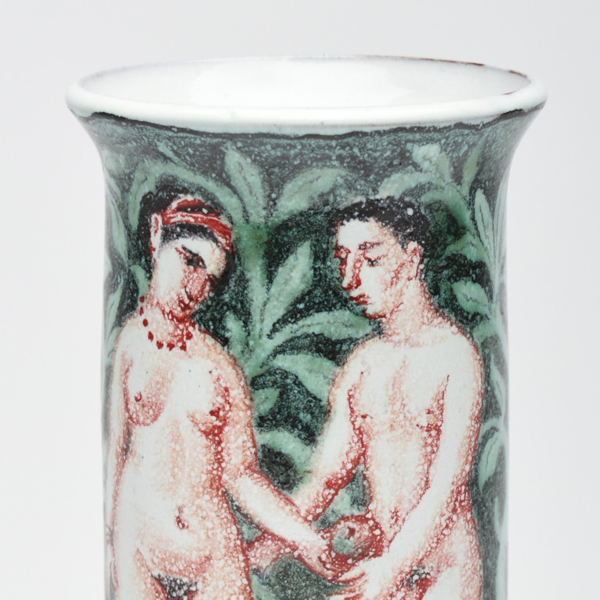 Hilpert-Artes, Sigrid (1953 Melkes/Thür. - lebt u. arbeitet in Dresden) Vase, Fayence, rotbrauner