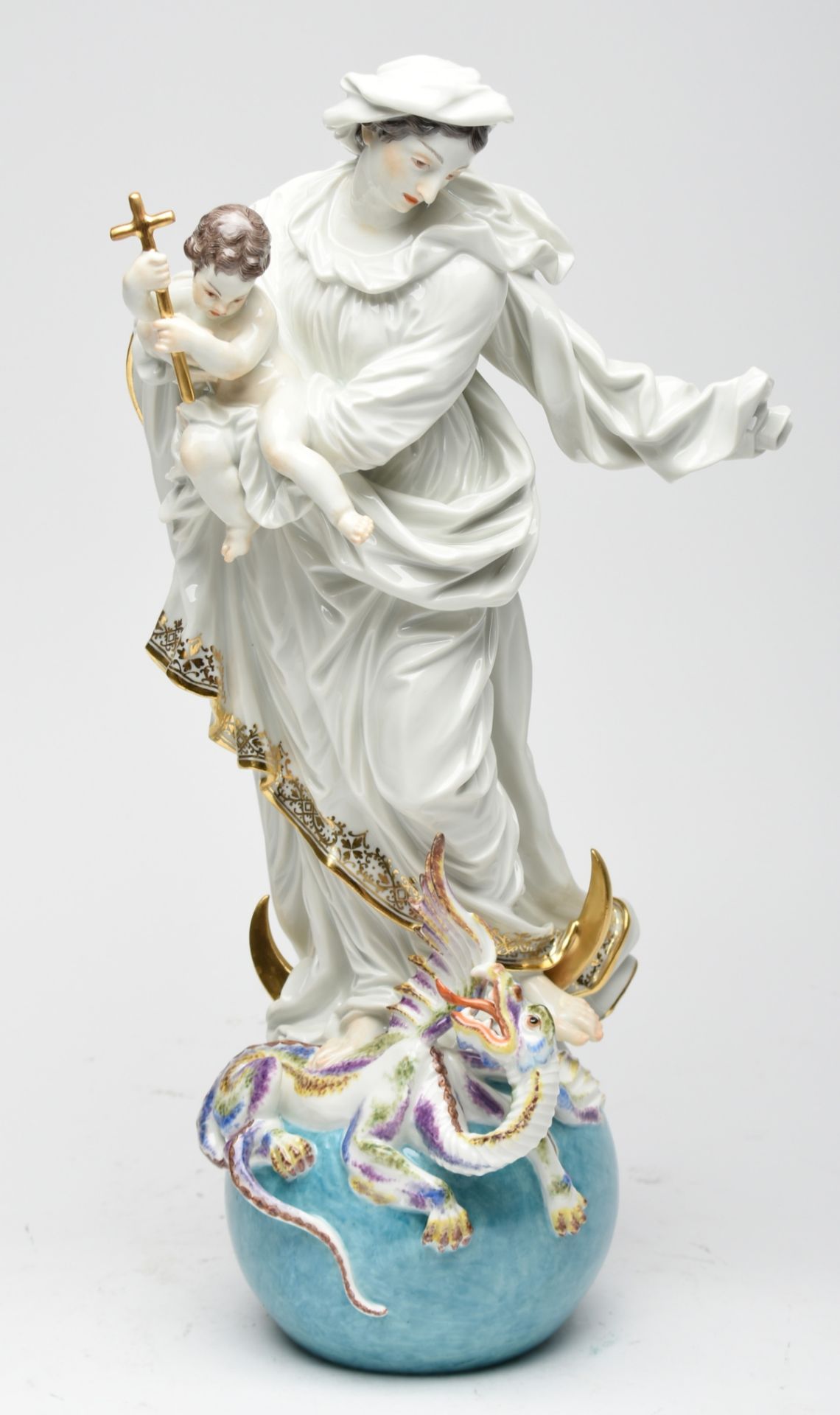 "Maria Immaculata" Manufaktur Meissen, Schwerter unterglasurblau, I. Wahl, Modell von Johann Joachim - Bild 2 aus 5