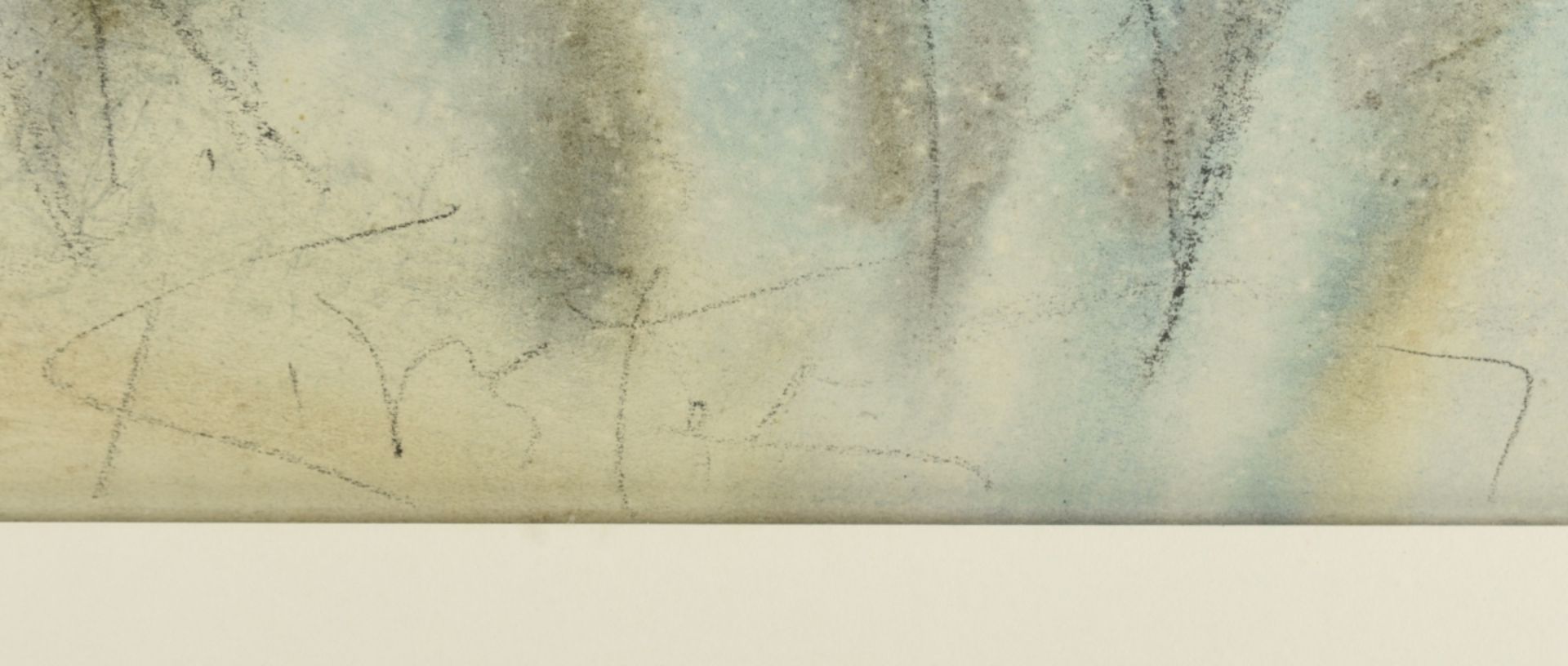 Schmidt-Kirstein, Helmut (1909 Aue - 1985 Dresden) Aquarell und Kohle auf Papier, Baumgruppe, am - Bild 4 aus 4