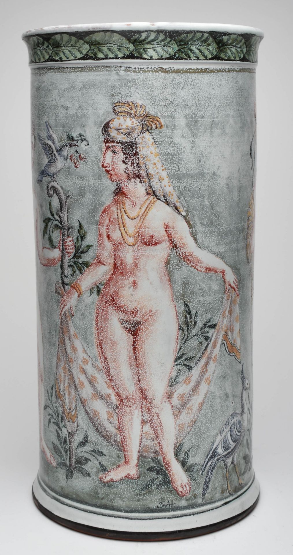 Hilpert-Artes, Sigrid (1953 Melkes/Thür. - lebt u. arbeitet in Dresden) große Vase, Fayence, - Bild 3 aus 4