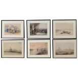 (6) After David Roberts, Hand Tinted Lithographs