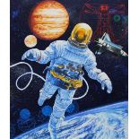 Chris Calle (B 1961) "Astronaut Floating in Orbit"