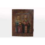 18th C. Russian Icon of Two Saints