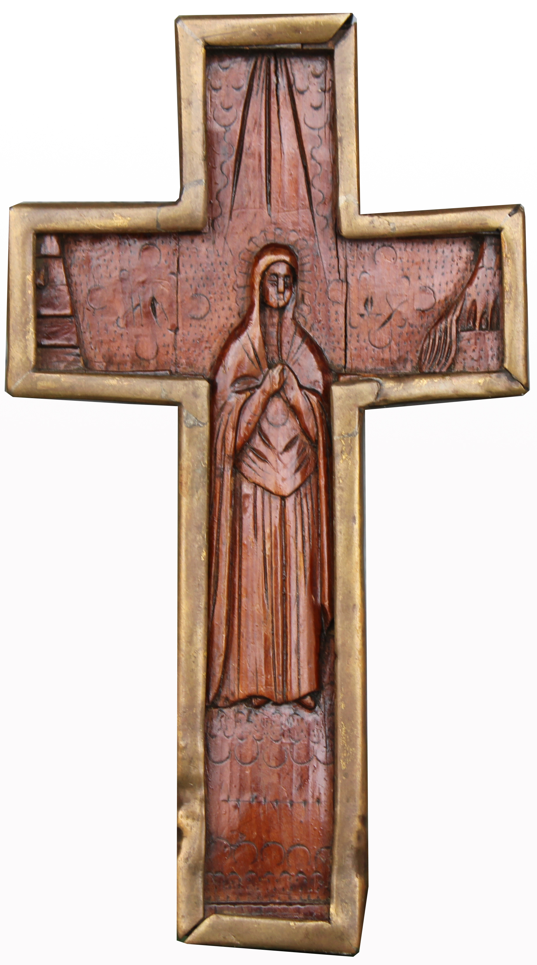 Antique Carved Wooden Russian Crucifix - Image 2 of 2