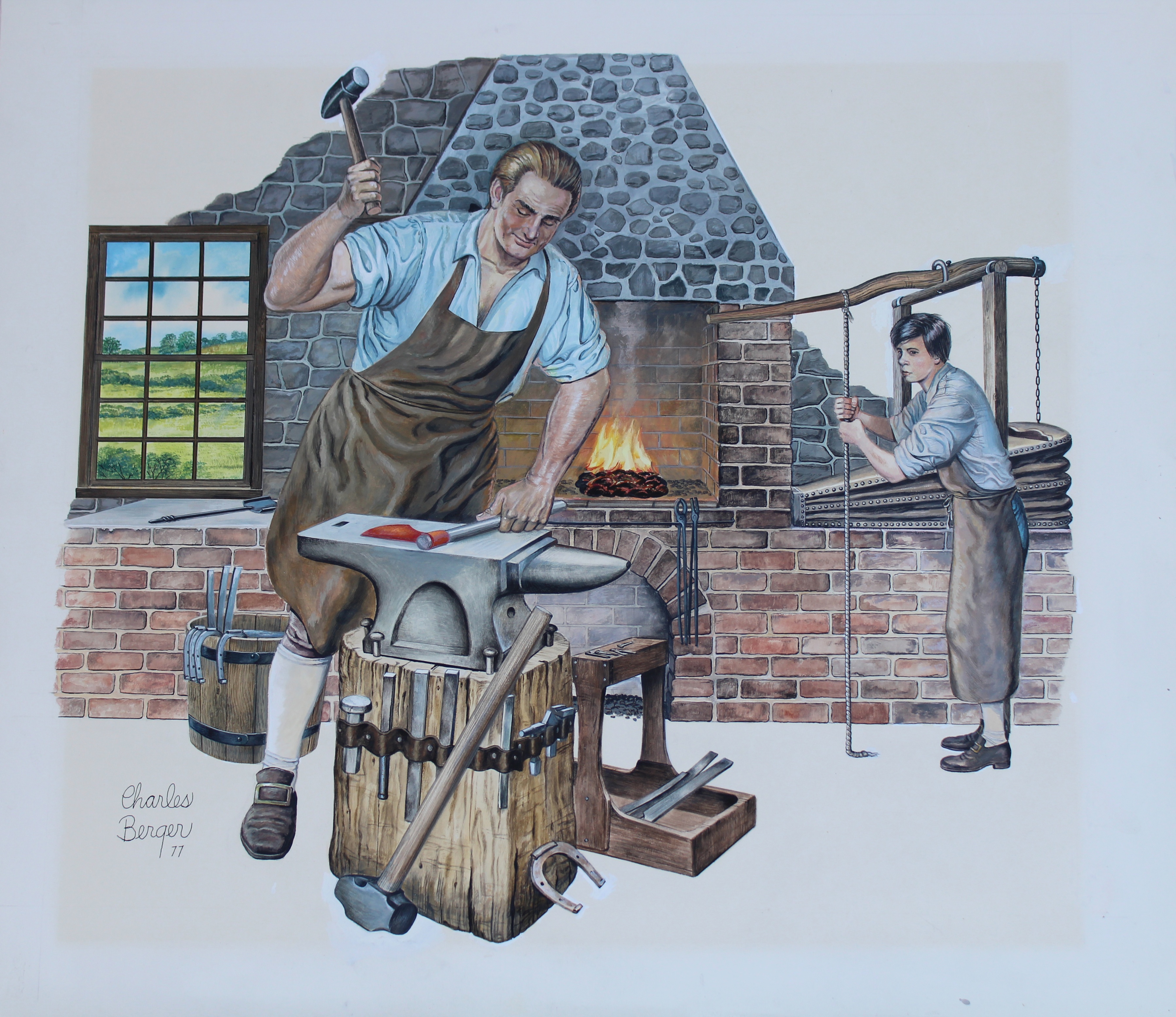 Charles Berger (1922 - 2012) "Blacksmith" - Image 5 of 5