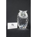 Rare Large Swarovski Crystal Owl, Original Case