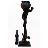 Figural Art Nouveau Bronze Lamp