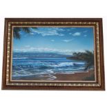 Fenske, Hawaiian Coastal Painting with Palm Trees