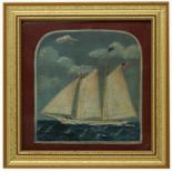 American School, 19th C. Yachting Painting