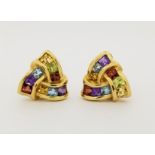 14K Gold Multi-Stone Earrings