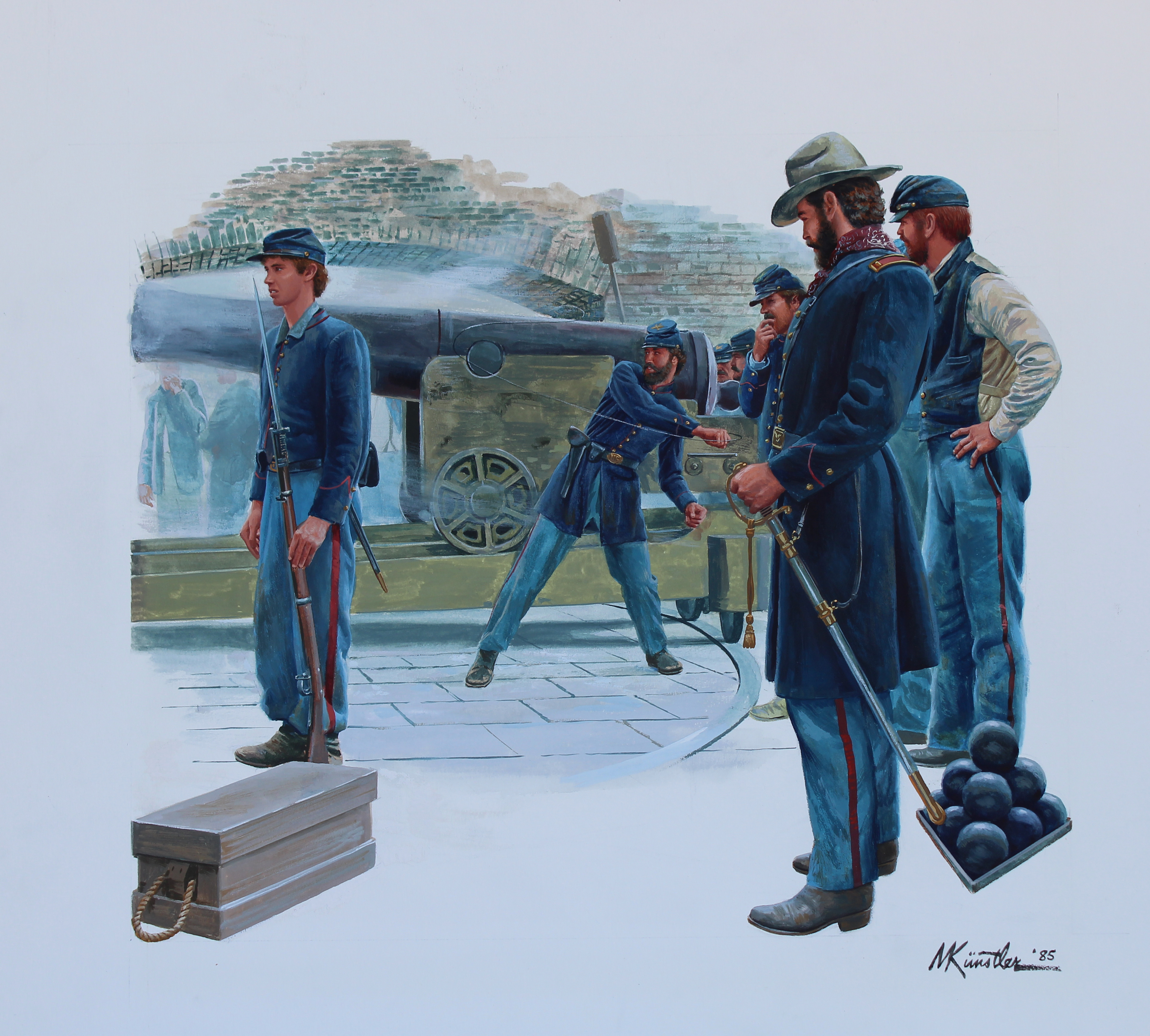 Morton Kunstler (B. 1931) "Battle of Fort Sumter" - Image 5 of 5