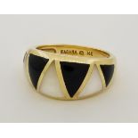 14K Gold 'Kabana" Onyx & Mother of Pearl Ring