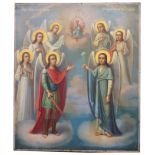 Exhibited Russian Icon, "The Seven Archangels"