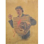 American School Illustration of an Umpire. Signed