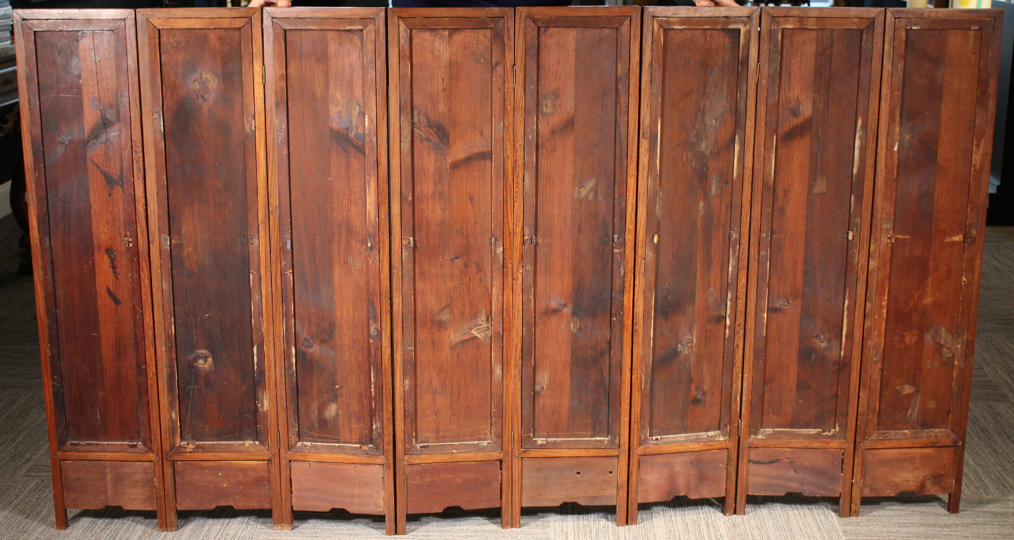 Qing 8-Panel Chinese Porcelain Folding Screen - Image 12 of 12