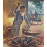 Dennis Lyall (B. 1946) "Amish Blacksmith"