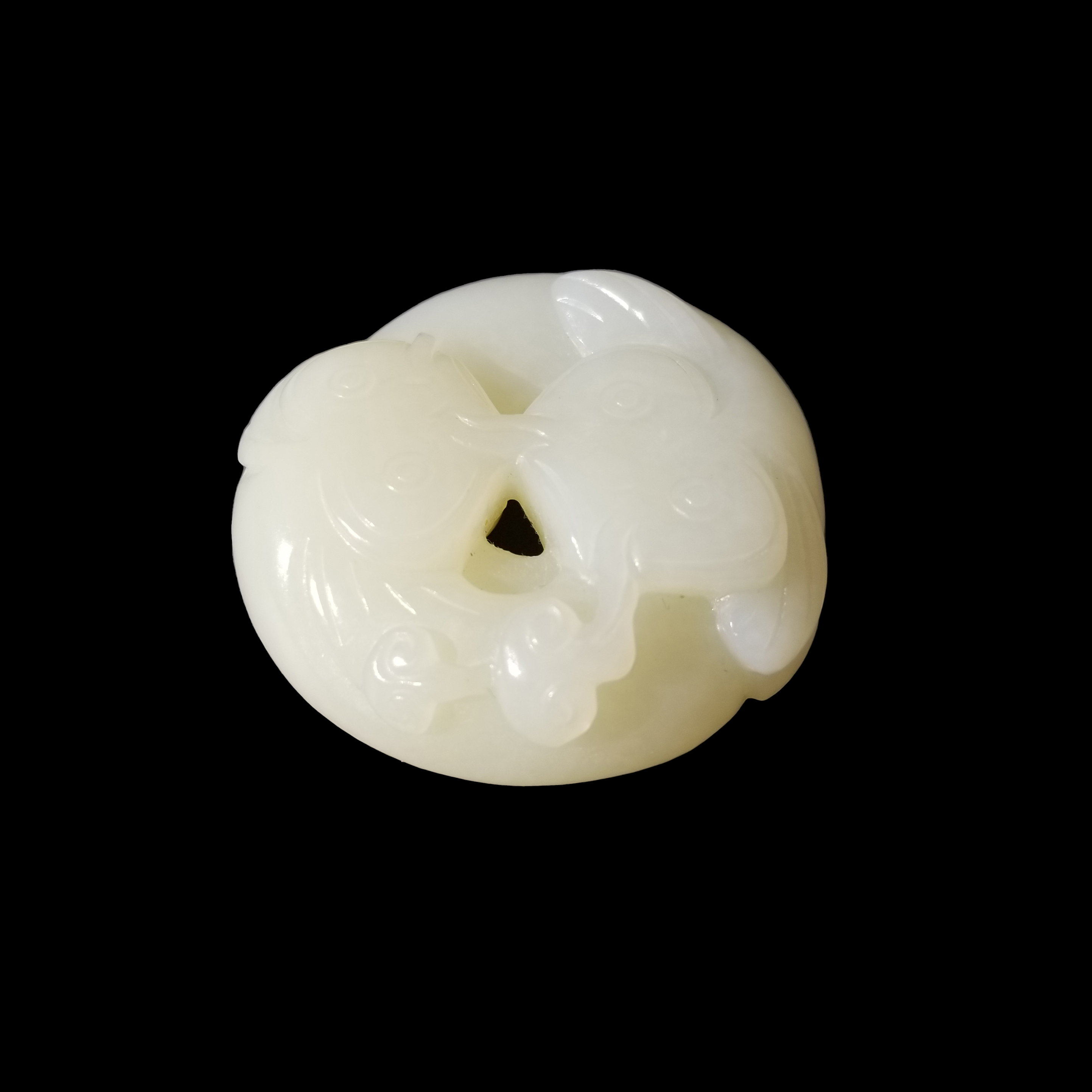 Chinese, Carved Pale Jade Animal Pendant - Image 2 of 6