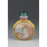 European Subject, Chinese Enameled Snuff Bottle