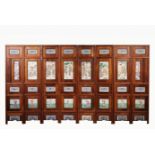 Qing 8-Panel Chinese Porcelain Folding Screen