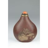 Important Rare Yi-hsing Snuff Bottle. Ch'ien-Lung