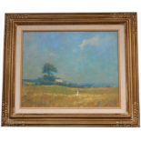 American School, Figures in a Landscape. Signed