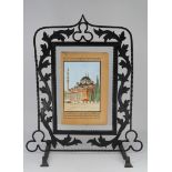 Framed Indian Mughal Manuscript Painting