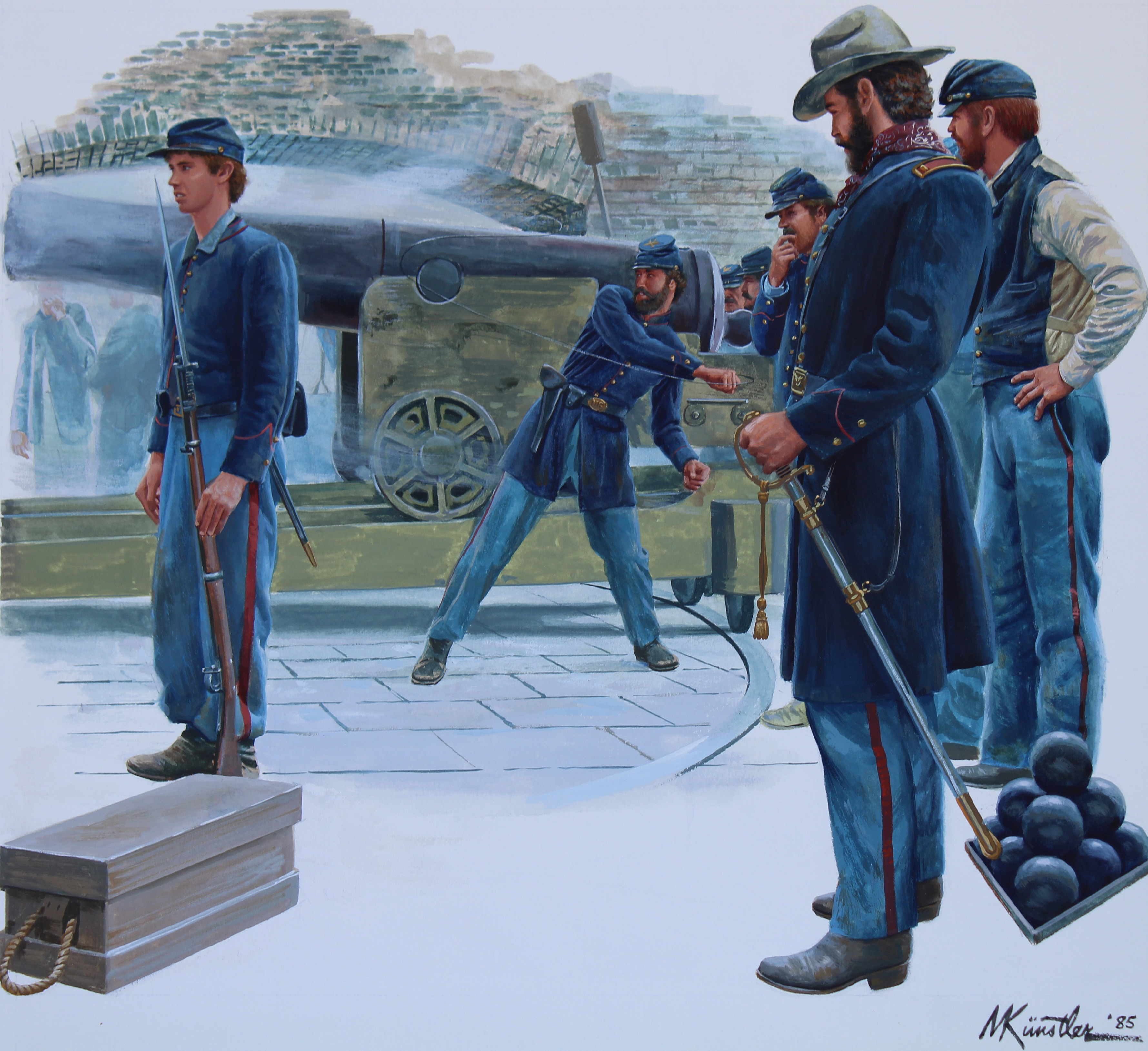 Morton Kunstler (B. 1931) "Battle of Fort Sumter"