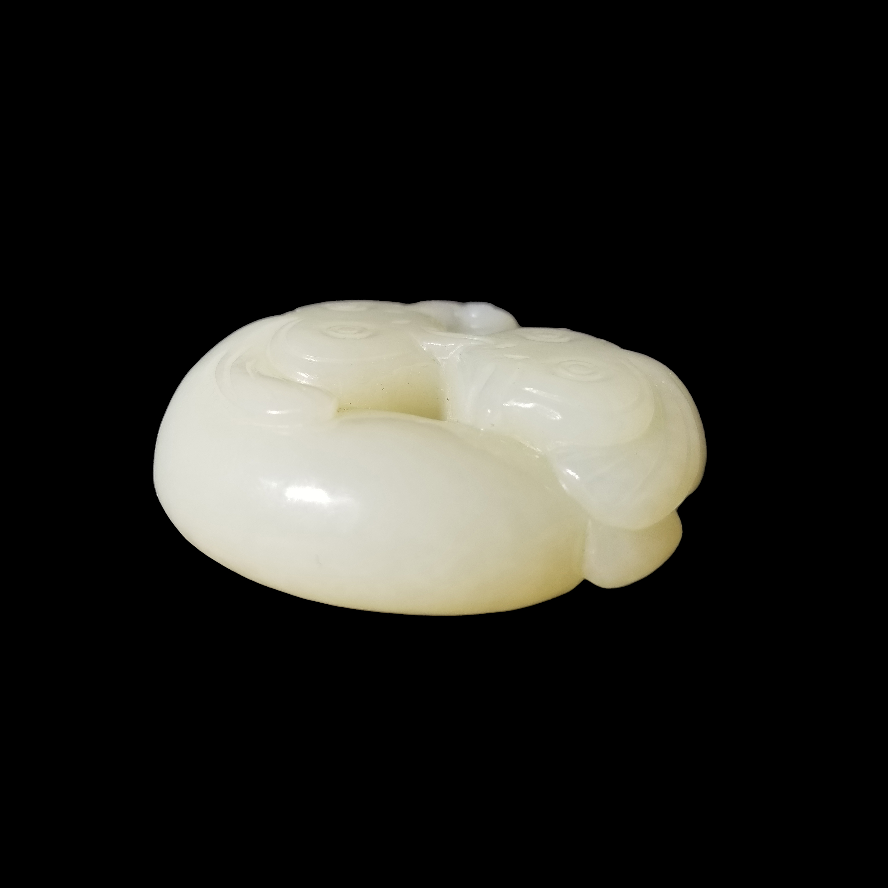 Chinese, Carved Pale Jade Animal Pendant - Image 4 of 6
