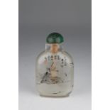 Important Reverse Painted Snuff Bottle, Zhou Leuan