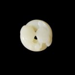 Chinese, Carved Pale Jade Animal Pendant