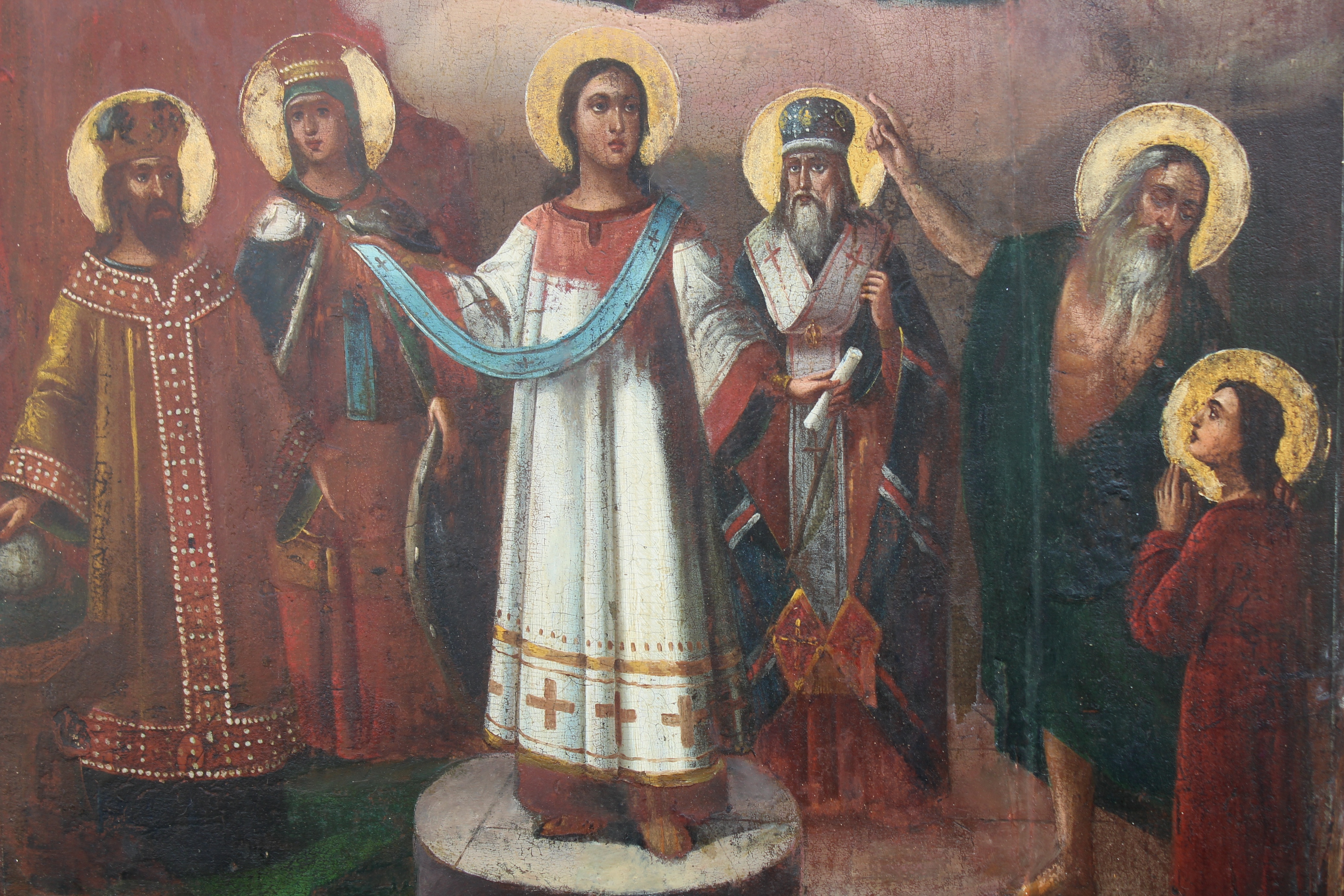 Large 19th C. Exhibited Russian Icon - Image 4 of 8