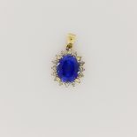 10K Synthetic Sapphire & Diamond Pendant