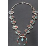 Navajo Style Silver/Turquoise Necklace