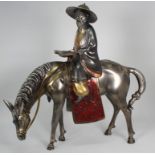 Chinese Mixed Metal Sculpture of Horseman