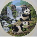 Chuck Ripper (B. 1929) "Pandas Eating"