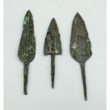 (3) Bronze Luristan Arrowheads, ca. 800 - 600 BC