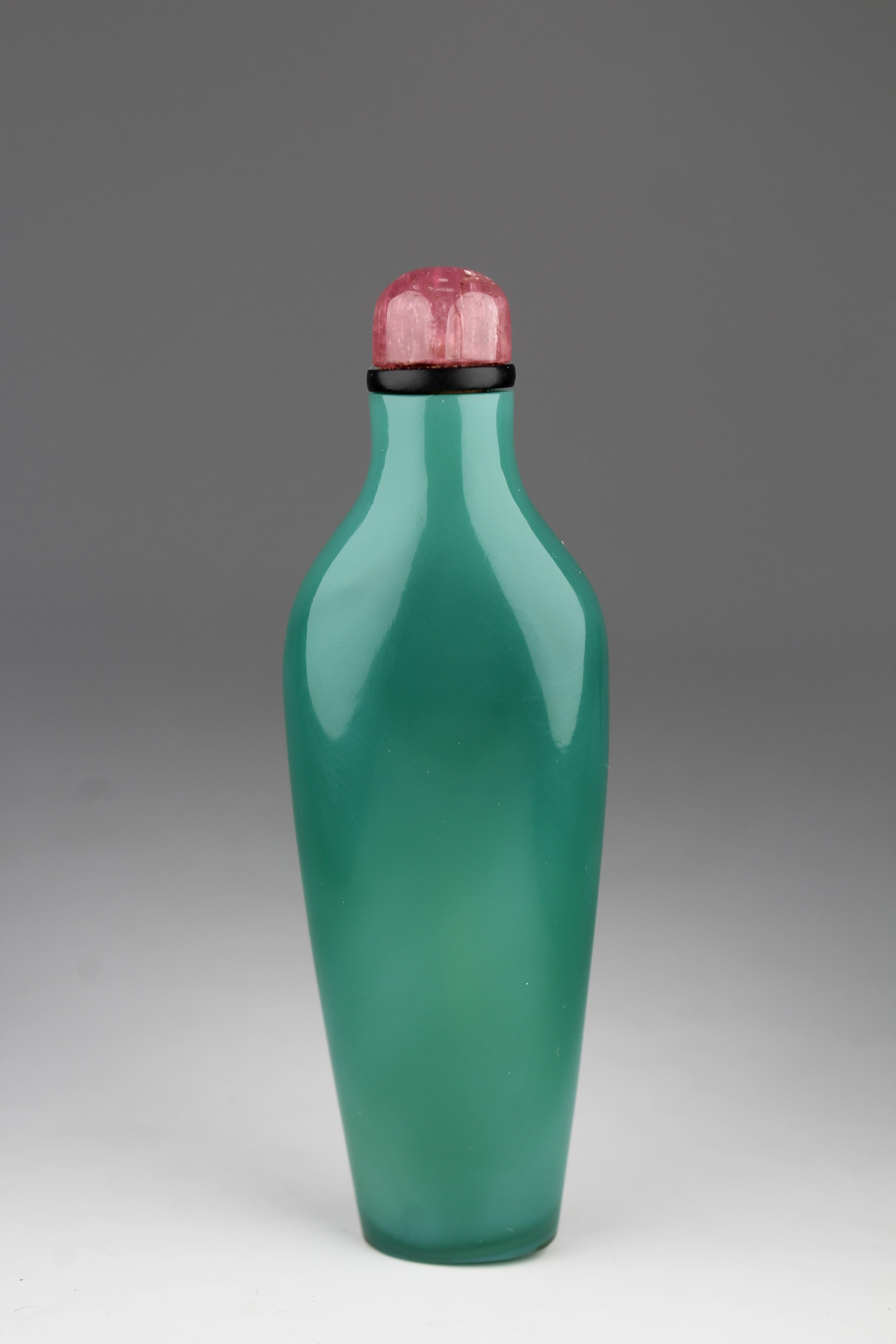 Antique Chinese Turquoise Glass Snuff Bottle