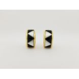 14K Gold 'Kabana" Onyx & Mother of Pearl Earrings