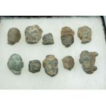 (10) Gandharan Stone Head Fragments