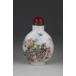 Unusual Chinese Enameled Glass Snuff Bottle